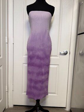 Forever 21 Plus Lavender Tie Dye Tube Bodycon Maxi Dress 0X